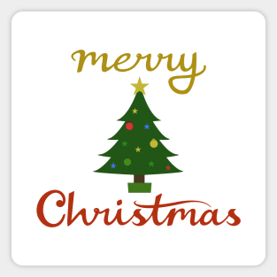 Merry Christmas+Tree Design Magnet